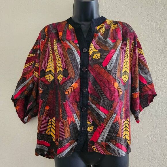 Angie Button-Front Blouse - Picture 1 of 6